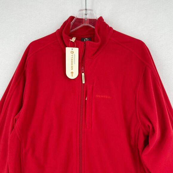 Merrell Fleece Jacket Women's Size L Cardinal Red Full Zip with Pockets NEW - Picture 3 of 12